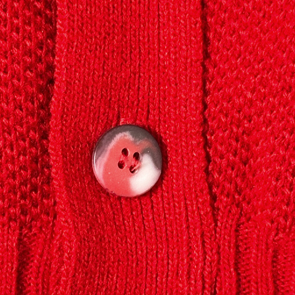 Vintage London Fog Sweater Vest Adult MEDIUM Red Cardigan USA Made Preppy 80s - Picture 6 of 8